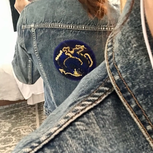 J Crew denim jacket with hand embroidered detail - Picture 4 of 5